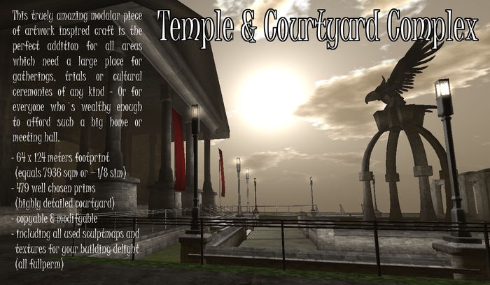 Temple & Courtyard with Falcon Statue (incl. fullperm sculptmaps)