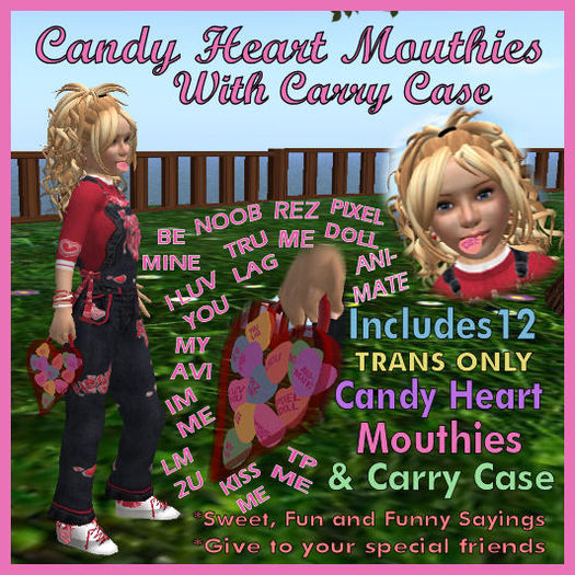 Candy Heart Mouthies W/Carry Case