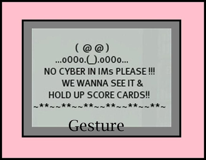 GESTURE No Cyber in IM's Please
