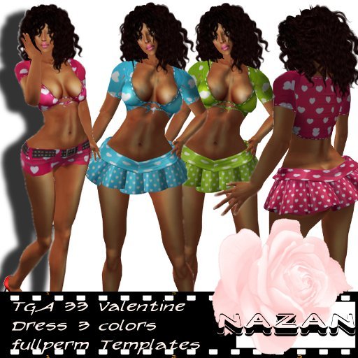 .::NN::. (TGA 33) Valentine Dress Template (fullperm)