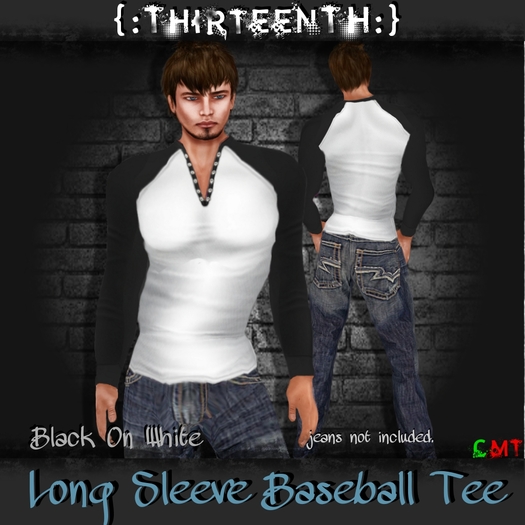 {:ThirteenTH:} Longsleeve Baseball Tee_Black