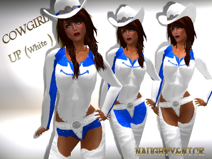 (N&N)COWGIRL UP WHITE/ROYAL