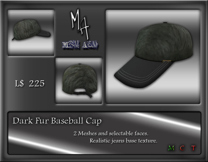 [*Meshing Around*]Dark Fur BaseBall Cap Mesh [BOXED]