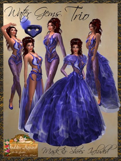 *Goddess* Gems Trio Water