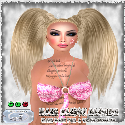 ---> T&S GLaMouR <--- Alison Long and Flexi Pigtails Hair Blonde