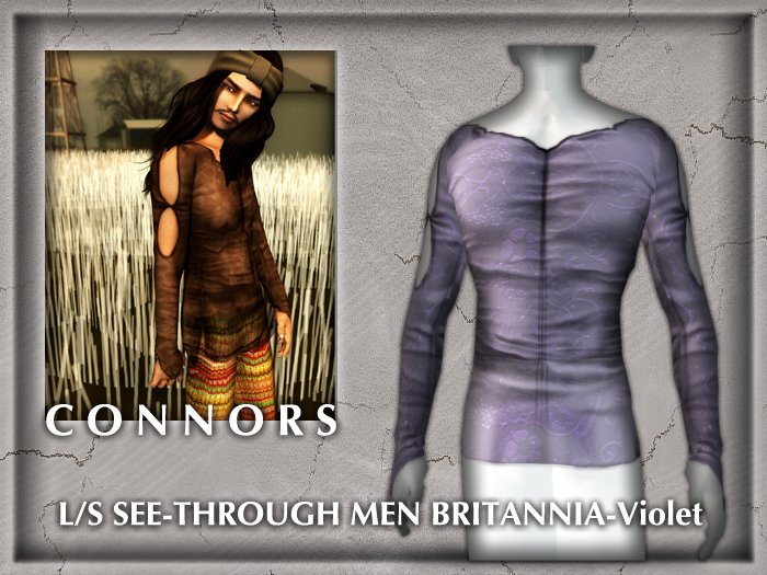 *Connors* L/S SEE-THROUGH MEN BRITANNIA-Violet