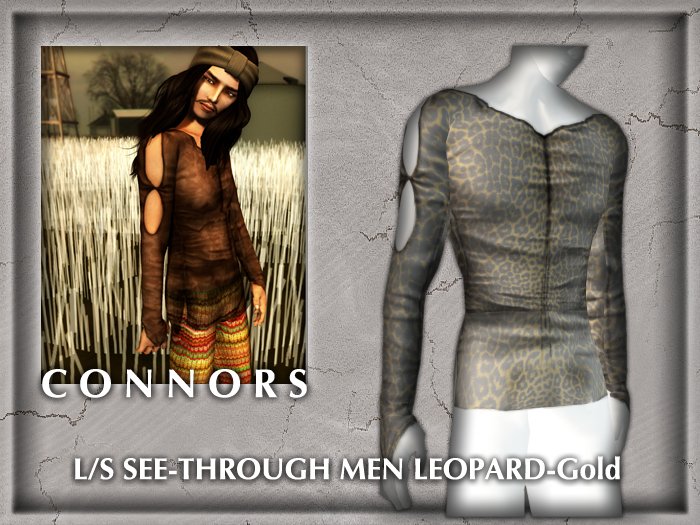 *Connors* L/S SEE-THROUGH MEN LEOPARD-Gold