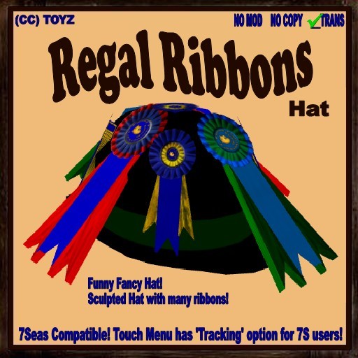 second life marketplace fancy funny hat regal ribbons most best awarded first place second life marketplace
