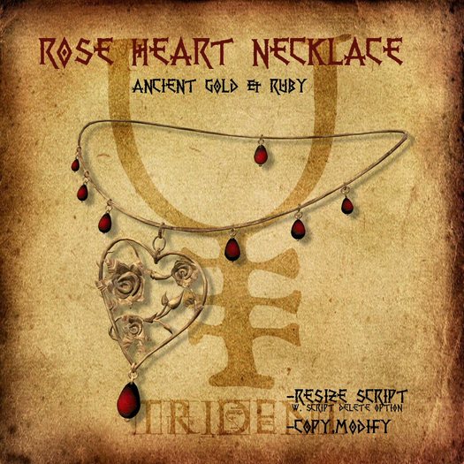 Rose Heart Necklace [Gold/Ruby] 