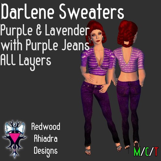 Darlene Sweaters, Purples