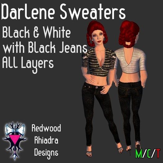 Darlene Sweaters, Black and White