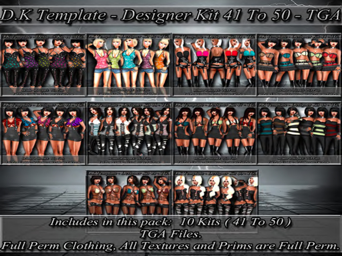 D.K Template - Designer Kit 41 To 50 - TGA ( Save 25% )