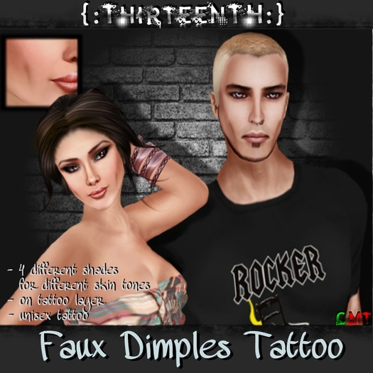 {:ThirteenTH:} Faux Dimples - Unisex Tattoo