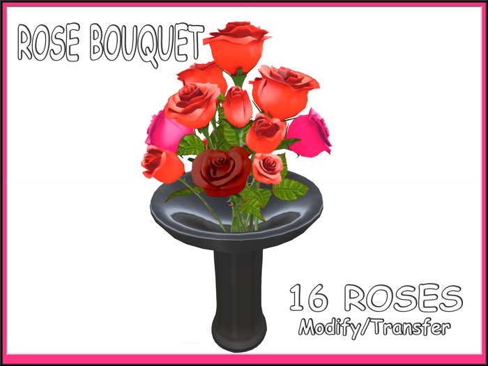 HD Roses ~ Bouquet 1 (16 Roses in Vase)