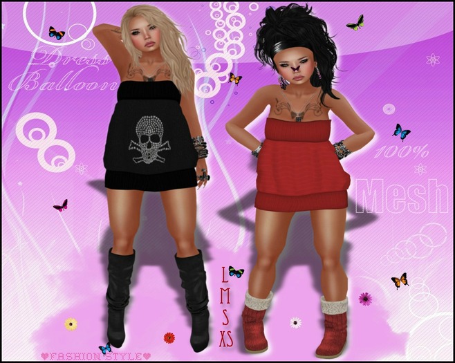 *Fashion Style* Dress Balloon Yellow & Cyan Mesh
