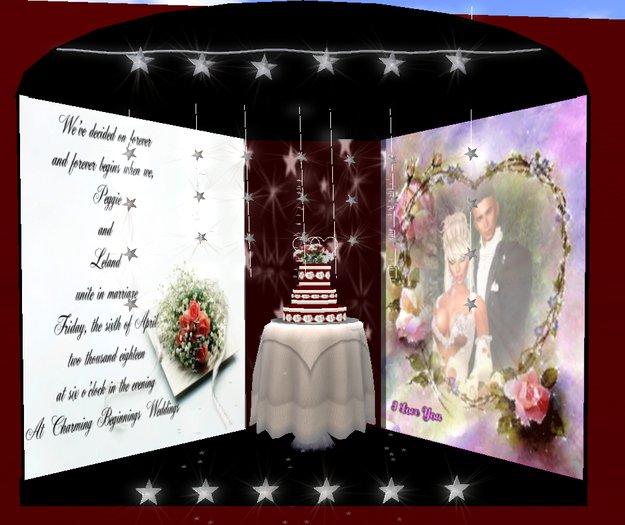 falling stars wedding invite boxed  