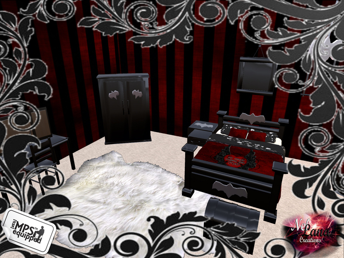 *~NL~* shiny goth bed set