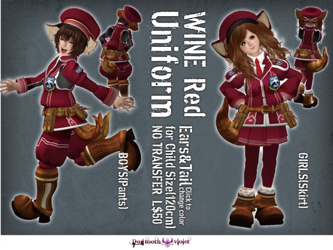 WINE Red Unifome(B)(G) _Dogtoothvilet
