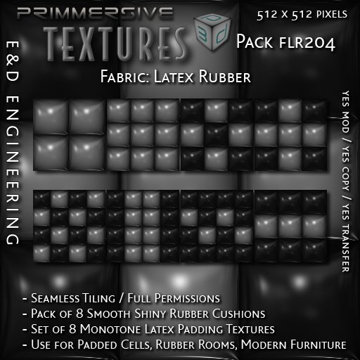 [FLR204] 8 Gray Latex and Black Latex Cushions Textures Grey Latex Textures Grey Vinyl Textures by E&D ENGINEERING