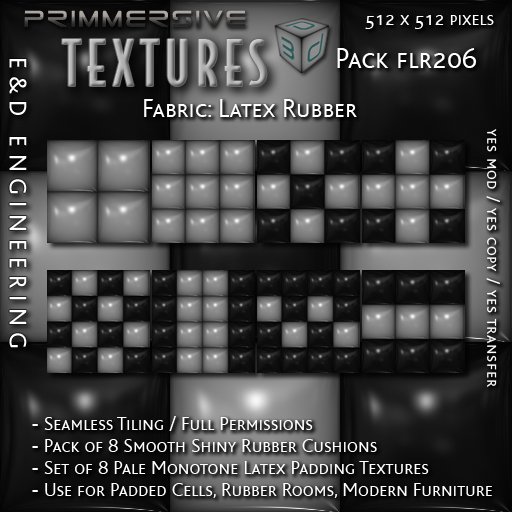 [FLR206] 8 Pale Gray Latex and Black Latex Cushions Textures Grey Latex Textures Grey Vinyl Textures by E&D ENGINEERING