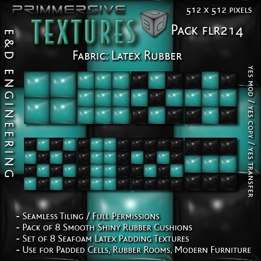 [FLR214] 8 Seafoam Latex and Black Latex Cushion Textures Seafoam Latex Textures Vinyl Textures by E&D ENGINEERING