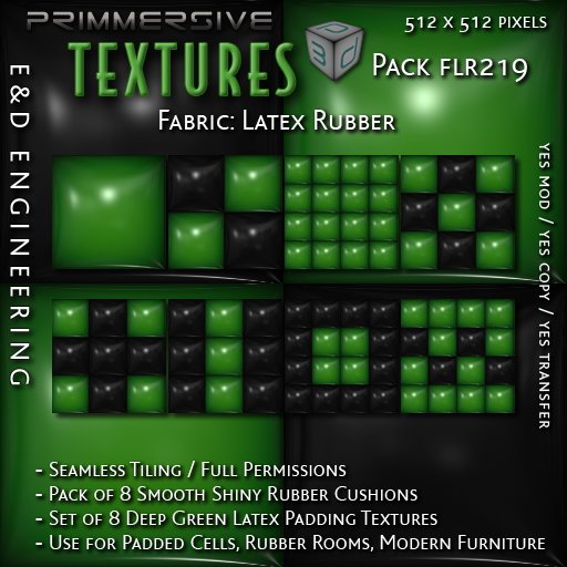 [FLR219] 8 Green Latex and Black Latex Cushion Textures Green Latex Textures Green Vinyl Textures by E&D ENGINEERING