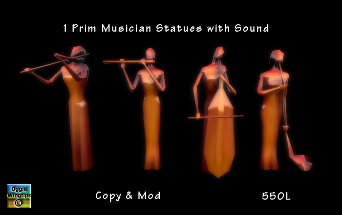 4 Statue Musicians 550L