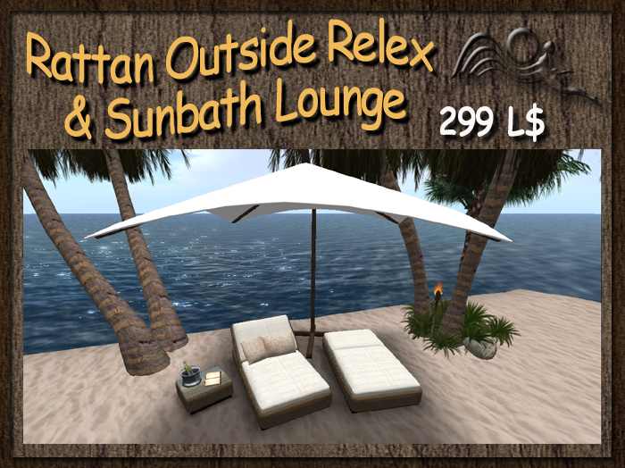[Summer Feeling] - Rattan Weaver Relex & Sunbath Lounge with sunshade and side Table - Outdoor Furniture