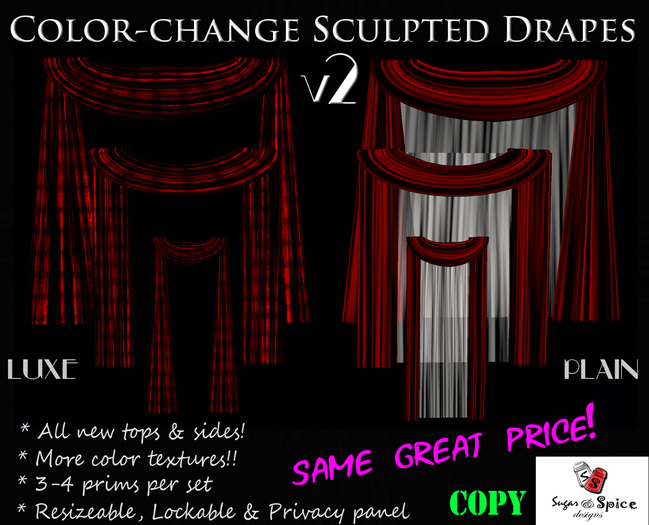 Color-Change Sculpted Drapes vs 2.0 by Sugar & Spice Designs