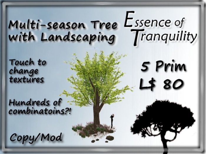Multi Season Tree w/ landscape ~ Leaves, Trunk, Rocks, Bush ALL CHANGE Textures