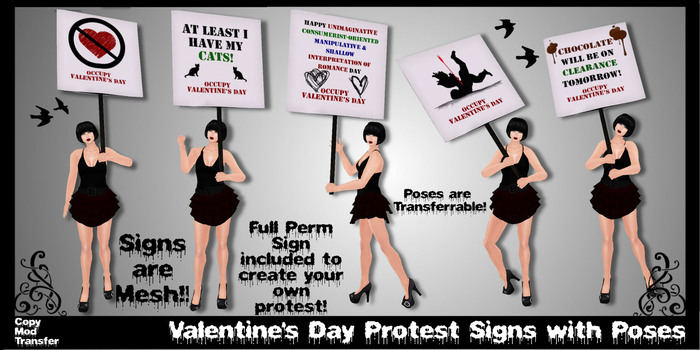 * dimma * Valentine's Day Protest Signs with Poses