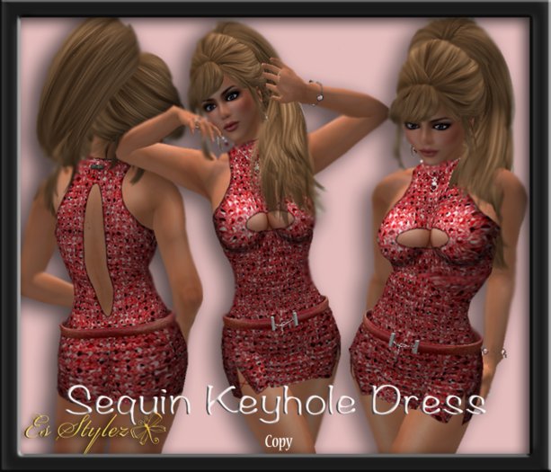 ~*Es Stylez*~ Sequin Keyhole Dress _ Red