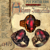 (Transferable) "Foy Porter" Unisex Ring, Ruby (3 different metals)