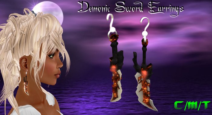 Demonic Sword Earrings Boxed