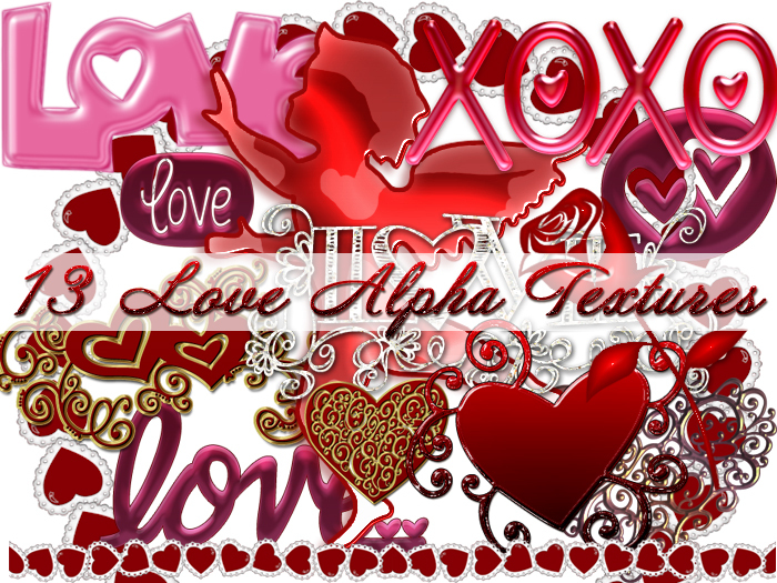 FULL PERM 13 Love Alpha Textures
