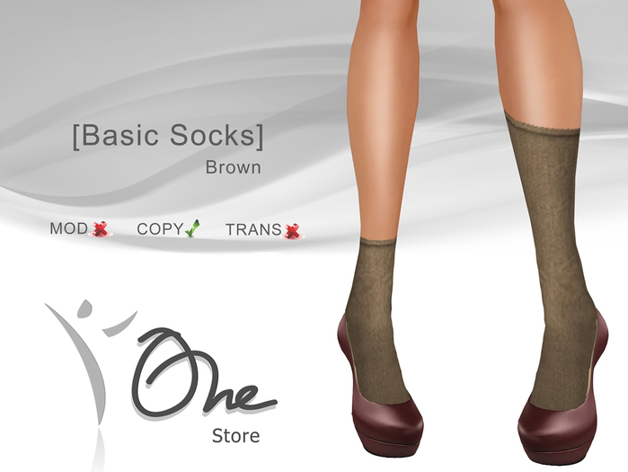 :: One Store :: [Basic Socks] Brown