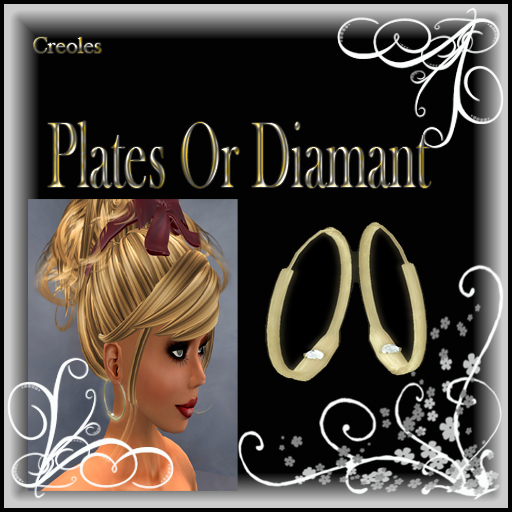 CREOLES PLATES OR ET DIAMANTS