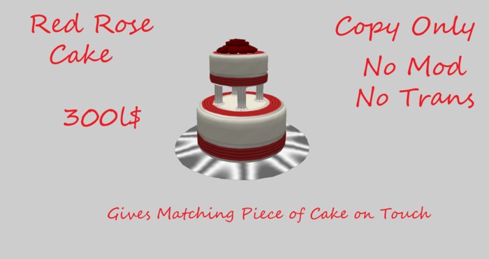 Red Rose Wedding Cake - Low Prim!