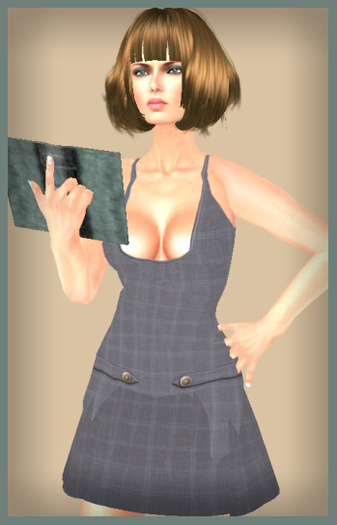 Calico Pinafore Dress - Yates - Blu