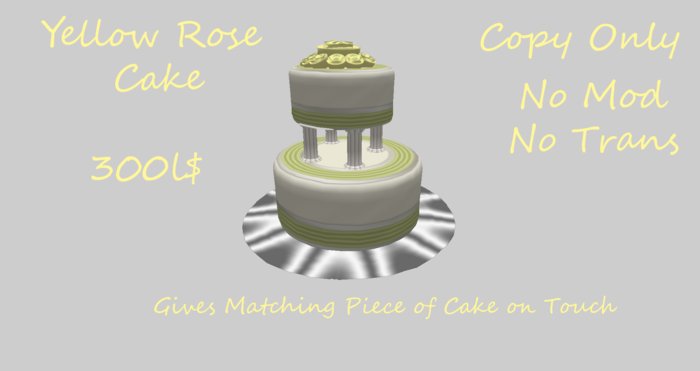 Yellow Rose Wedding Cake - Low Prim
