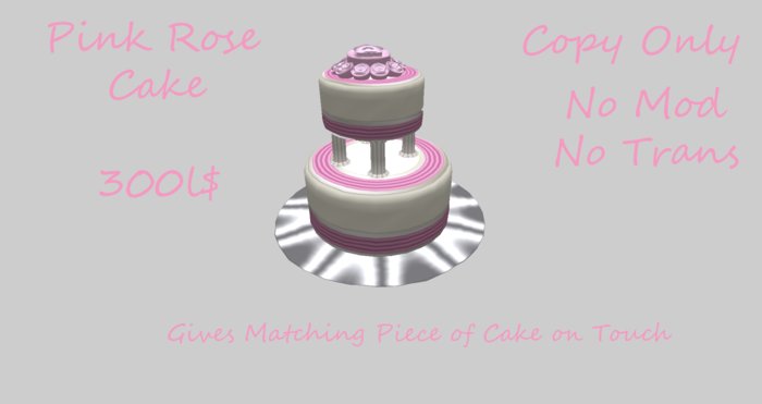 Pink Rose Wedding Cake - Low Prim!