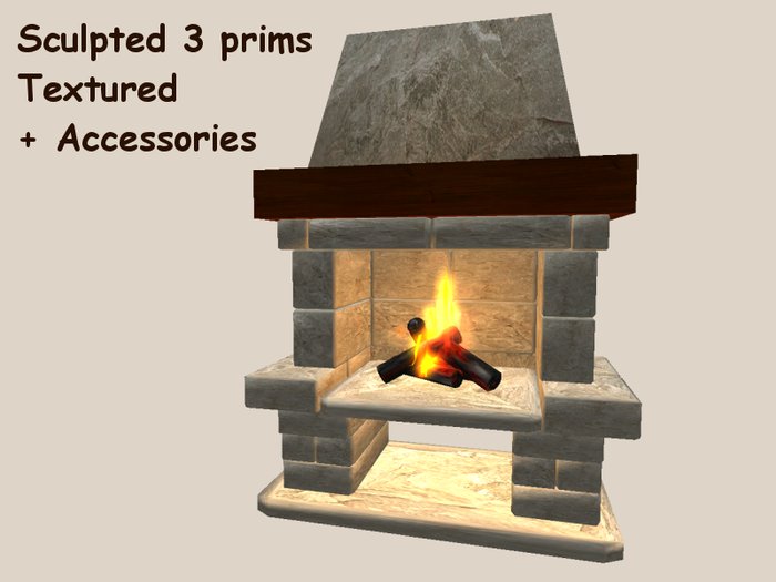Fireplace A sculpted 3 prims M/T BOX
