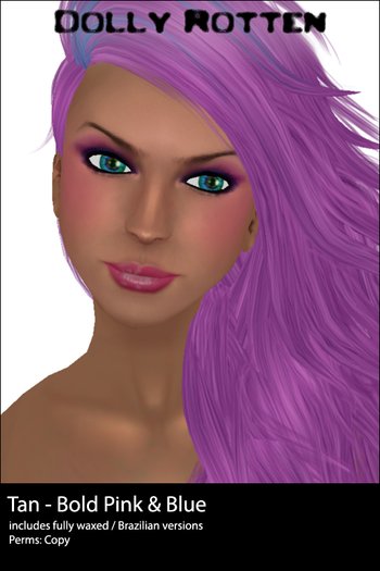 :: Dolly Rotten :: 2012 Skins :: Bold Pink & Blue :: Tan