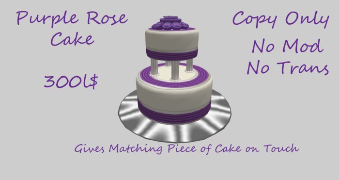 Purple Rose Wedding Cake - Low Prim!