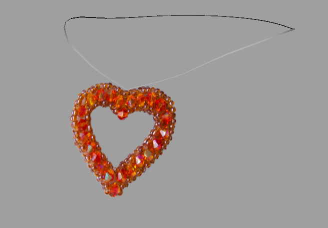 Necklace Orange Heart