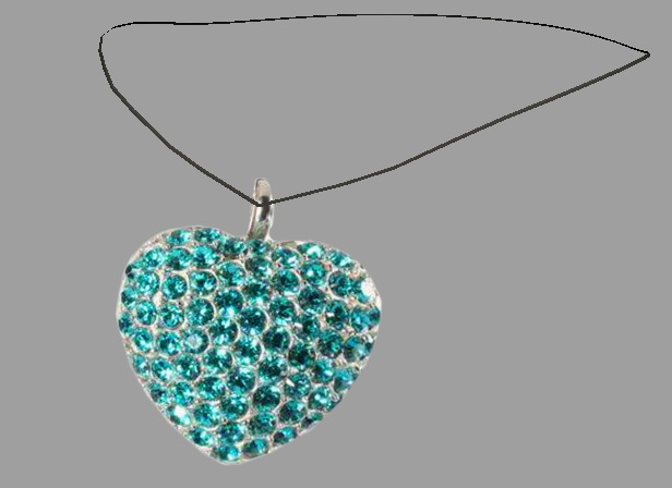 Necklace Green Heart