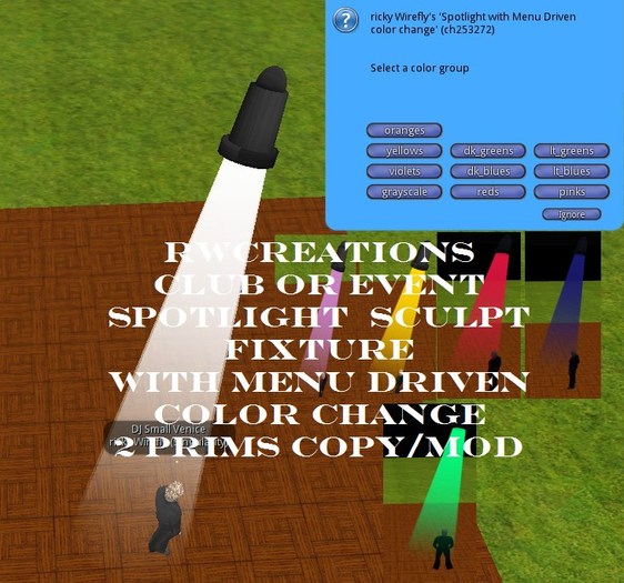 Club or Event Spotlight Sculpt Fixture with menu driven color changer(boxed)