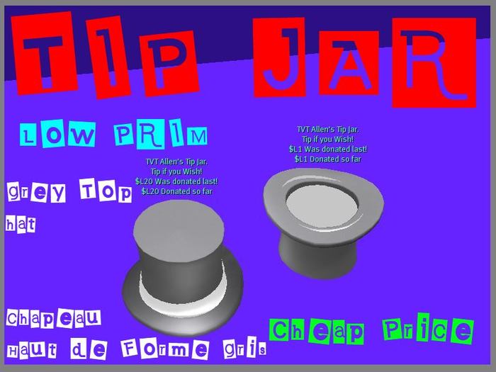 Top Hat Grey TIP JAR