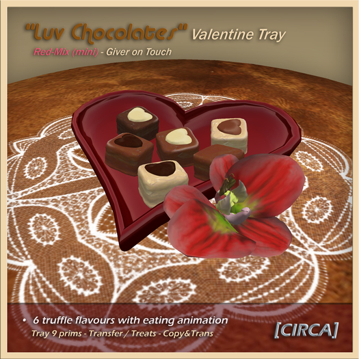 [CIRCA] - "Luv Chocolates" Valentine Tray - Red-Mix (mini) - Food Giver