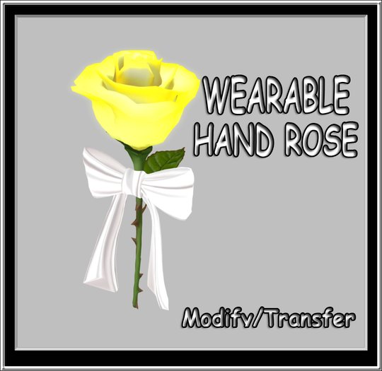 MP Single Rose for Right Hand ~ Yellow/White BOXED 